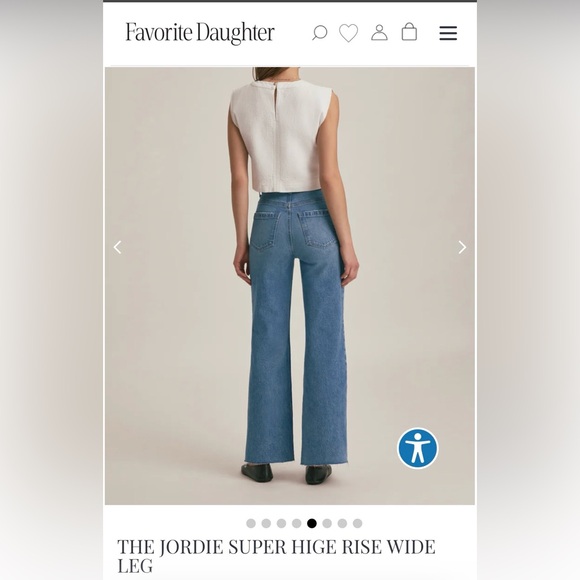 Favorite Daughter The Jordie Super High Rise Wide Leg. Color: Crosby, sz 29 NWT - Picture 4 of 13